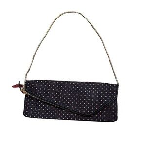 HENRI BENDEL Pochette BLUE FLORAL ENVELOPE STYLE CLUTCH GOLDTONE BAG